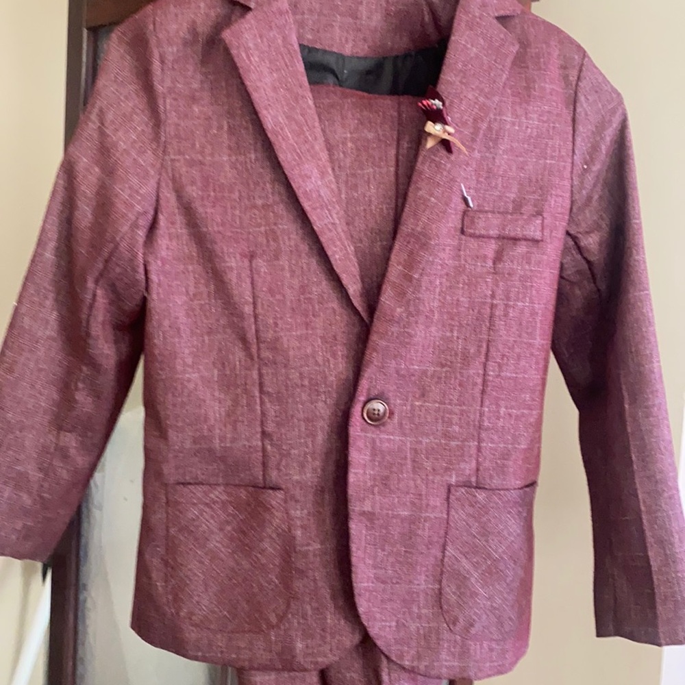 Boys Burgundy Suit